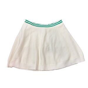 House of Harlow 1960 Skort Skirt Large White Green Striped Band Knit Tennis Mini